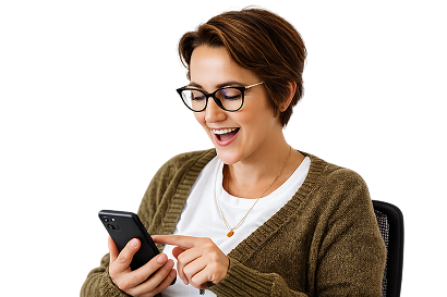 Woman holding a phone